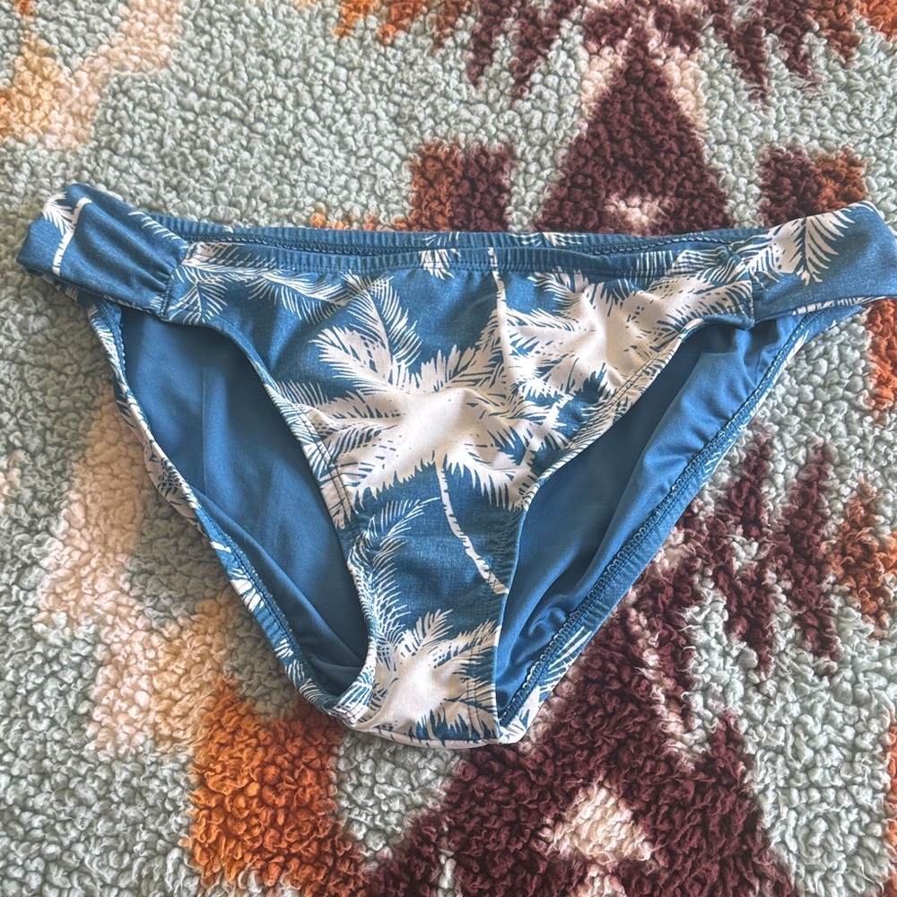 Carve Designs Blue and White Palm Print Bikini Bottom